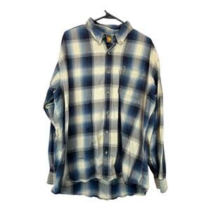 Mens Grunge Flannel Shirt Button Down Distressed Gorpcore Utility